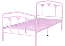 Home Hearts Single Metal Bed