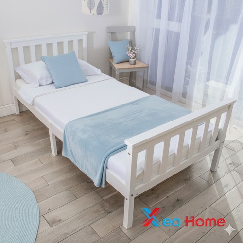 White 3ft wooden bed frame - 3ft,