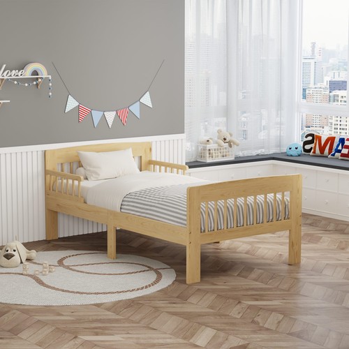 Wooden single bed toddler kids - toddler,