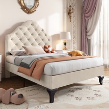 Velvet Upholstered Bed Single