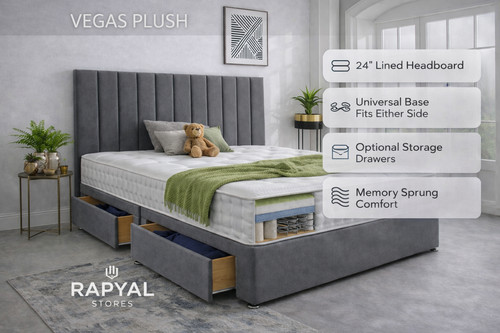 Luxury plush divan bed set - bed, +