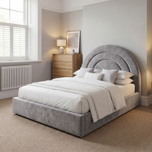 Kids bed grey teddy - grey, fabric