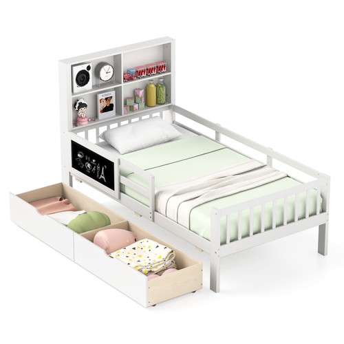 Single wooden kids bed frame - wooden,