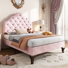 Velvet Upholstered Bed Single